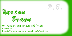 marton braun business card